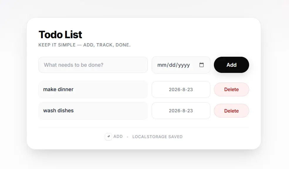 Todo List Premium - HTML CSS JS